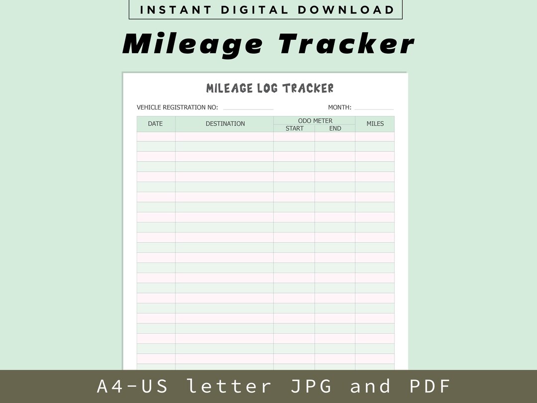 Mileage Tracker Printable, Printable Mileage Log, Vehicle Mileage Tracker, Travel Mileage Log ...