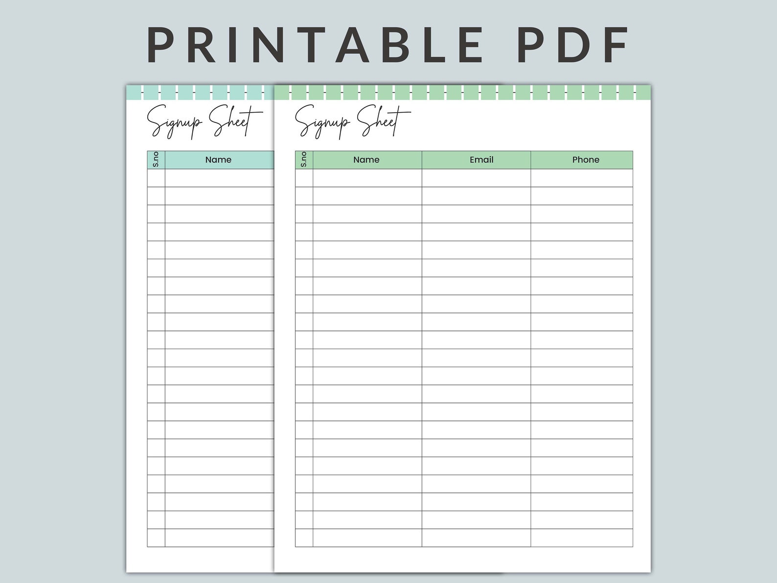 PRINTABLE Signup Sheet, Minimalist Sign up Sheet, PRINTABLE Sign Up ...