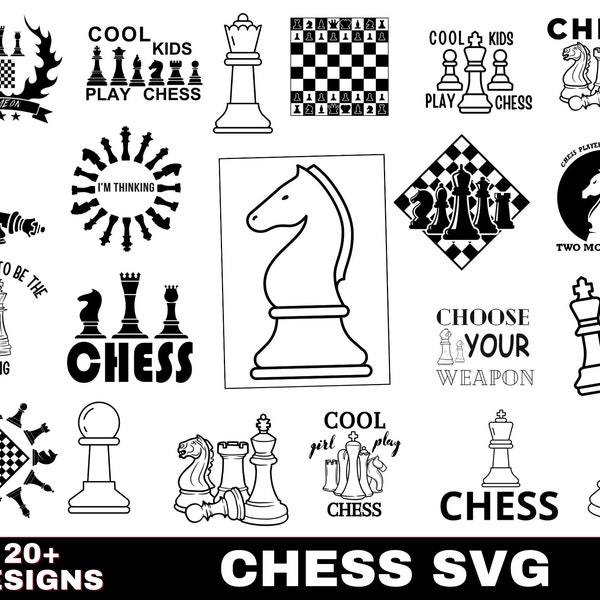 Chess SVG Bundle, Chess PNG Bundle, Chess Clipart, Chess SVG Cut Files for Cricut, Chess Pieces Svg, Chess Game Svg, Chess Figures Svg Png