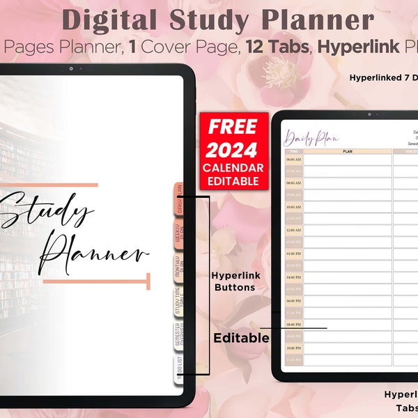 Studieplannerbundel, Academische Planner, Wekelijkse Studietracker, 10 Minuten Tijdschema Planner, Notebook Studietijdschrift, Taalstudie Journal