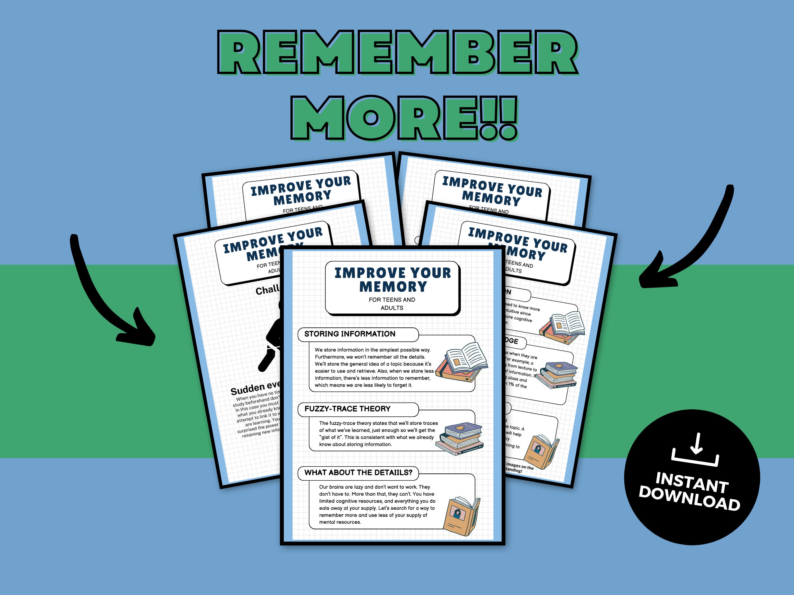 Memory Worksheet, Planner, Printables, Digital Download, Focus ...