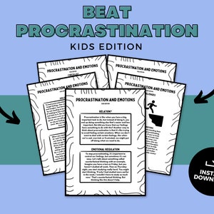 Kids Procrastination Worksheet, Digital Download, Printables, School ...
