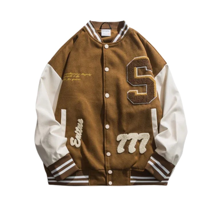 GENERICO Chaqueta Bomber Estilo Universitario Baseball de Hombre.