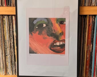 Lámina artística "Bummed", retrato inspirado en Madchester de 1989, colorida obra de arte de música alternativa, impresión A4 de edición limitada.