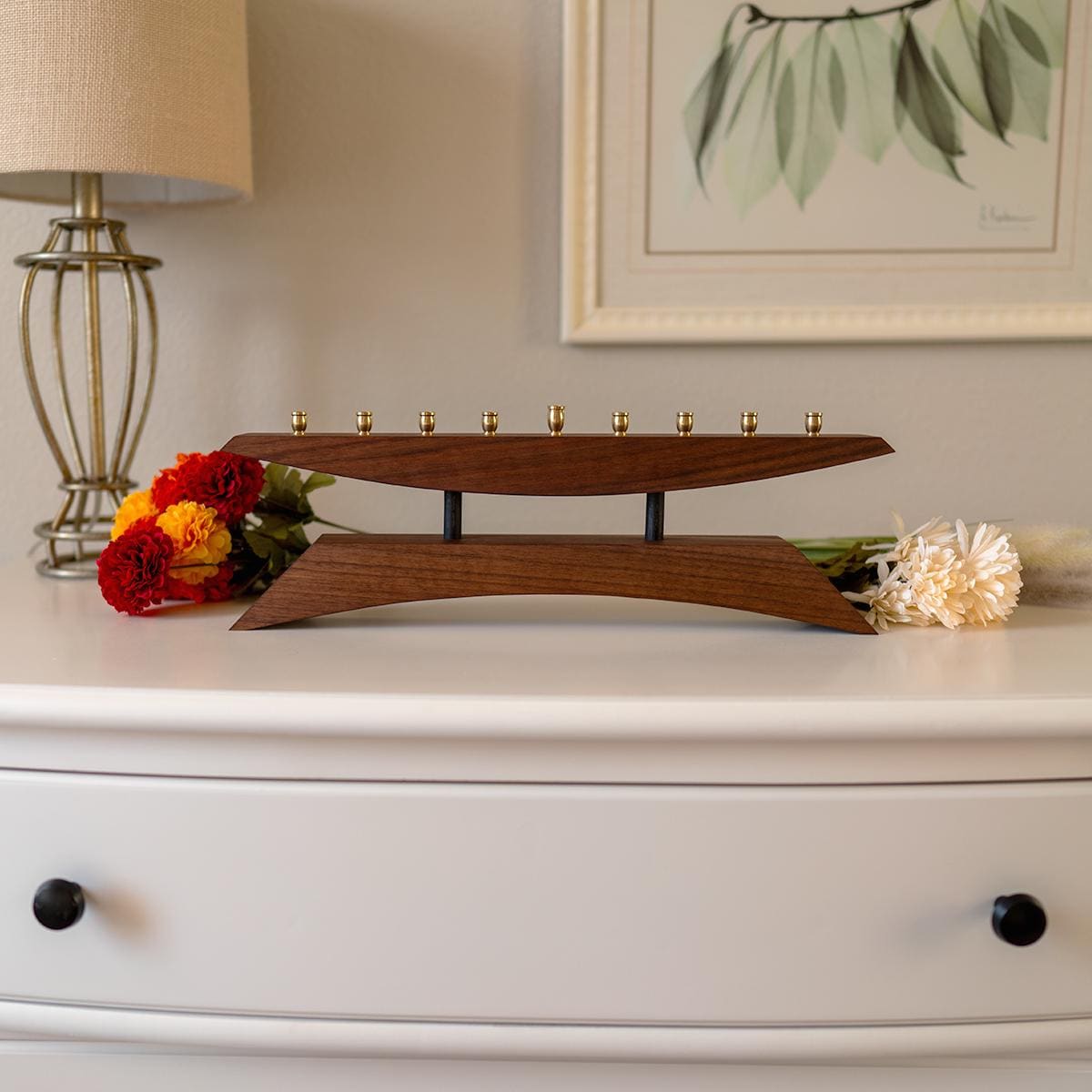 Walnut Wood Menorah