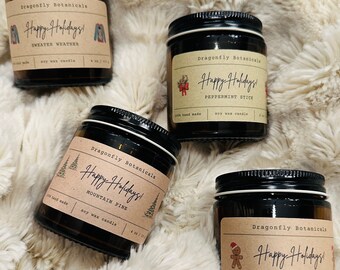 Winter Candle Sampler Favorite Holiday Candle Scents Gift for Candle Lovers Hostess Gift for Her