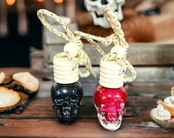 Skull Car Diffuser Hanging Diffuser Car Freshener Car Aromatherapy Pick Your Scent Non-Toxic Car Freshener Car Air Freshener with Crystals