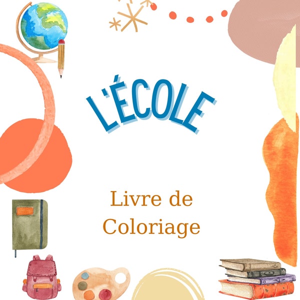 Coloring book for kids activity pages for children learning french school l'école français