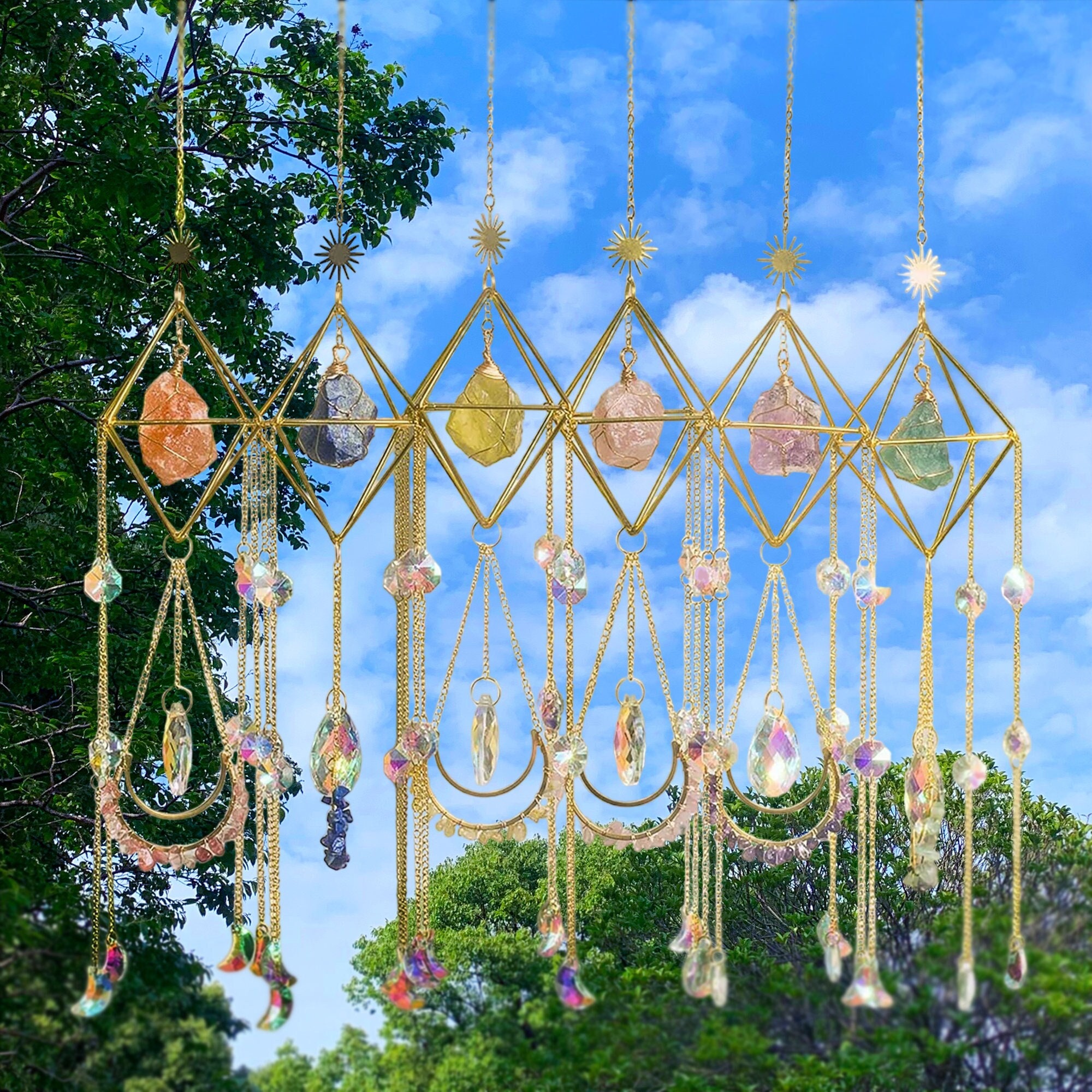 Crystal Beads Ball Pendant Sun Catcher Witchy Bell Suncatcher Prism Home  Decor