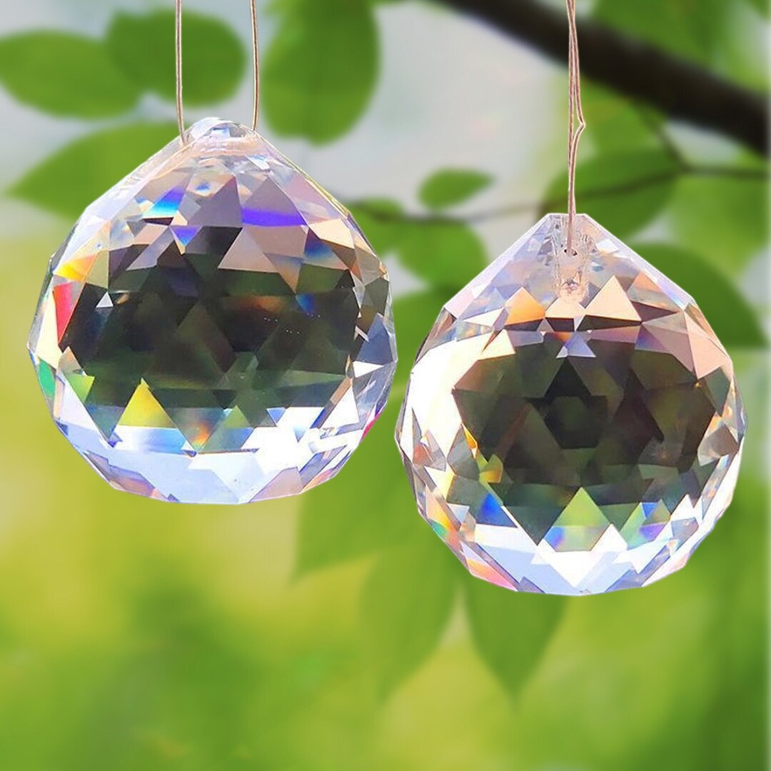 Crystal Glass Ball Prism, Clear Crystal Prism Ball Suncatchers, Hanging