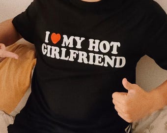 Camiseta "Amo a mi novia sexy" Camiseta divertida para novio Camiseta de San Valentín Camiseta romántica linda Camiseta con eslogan icónico Y2K Amo a mi novia sexy