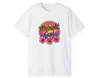 Zara Larsson Midnight Sun T-shirt Retro Rainbow Hibiscus Shirt
