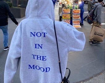 Felpa Not In The Mood Felpa Salute Mentale Felpe Divertenti Felpe Introverse Felpa Y2K Gen Z Antisocial Club Felpa Pessimista Oversize con Cappuccio