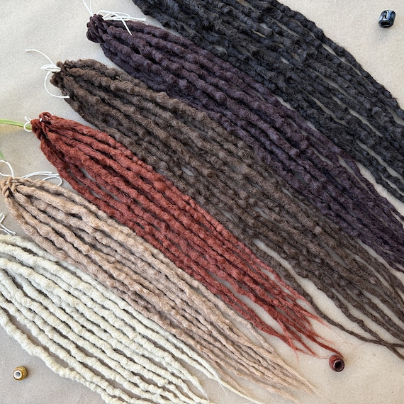 Custom Dreadlock Extensions Single or Double ended in Natural colors, Crochet Braid in Synthetic Dreads, SE DE Textured Faux Locs