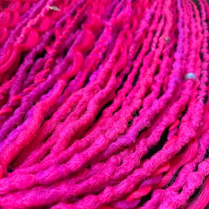 Burning man, Pink dreadlocks, Magenta pink dreads, Fuchsia double ended dreads, Bright hair extensions, Synthetic dreadlocks, Cyber dreads