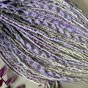 Bruine tot blonde ombre-dreadlock-extensies, paarse synthetische vlecht in enkele of dubbele dreadlocks, lavendeldreadlocks