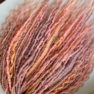 Double ended dreadlocks, Light pink dreads, Pink extensions, Synthetic dreadlocks, Pink bohemian textured set of dreadlock, Fake dreads