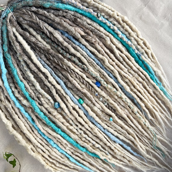 Custom Lightweight Dreadlock Extensions for Burning Man, Natural Look Light Blonde Synthetic Dreads Double Ended, Ombre Crochet Faux Locs