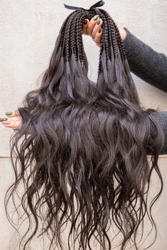 Full Set of Braid In Goddess Locs, 25 Inches Pre Braided Synthetic Long Wavy Hair Extensions, Double Ended Boho Braids