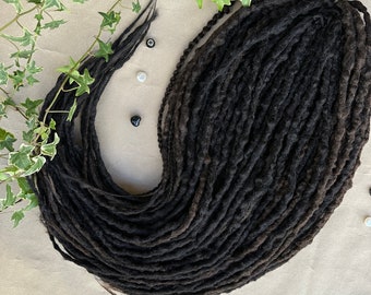 Long dreadlocks, Custom dreads, Black synthetic dreads, Brown hair extensions, 80cm 30'' long dreadlocks, Extra long locks, Bohemian dreads