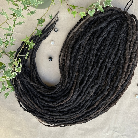 Long dreadlocks, Custom dreads, Black synthetic dreads, Brown hair extensions, 80cm 30'' long dreadlocks, Extra long locks, Bohemian dreads