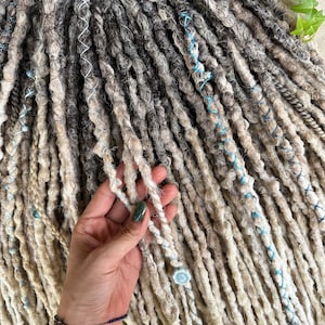 Synthetic Braid In Dreads Single or Double Ended, Viking Brown to Blonde Ombre Dreadlock Extensions