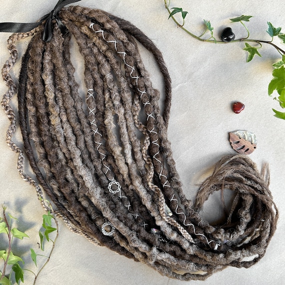 Ash Brown Synthetic Dreadlock Extensions DE SE, Double Ended Faux Locs for Brunette, Natural Look Temporary Light Brown Braid in Dreads DPBR