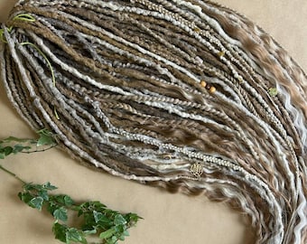 Extra Long Synthetic Dreads, 80cm Natural Colours Crochet Faux Locks, Boho Braid-In Set Ready to Ship