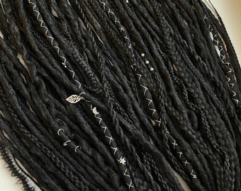 Black dreads, Double ended dreadlocks, Viking dreads, Black hair extensions, Total black dreads, Custom dreadlocks