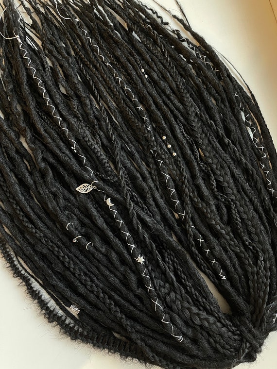 Black dreads, Double ended dreadlocks, Viking dreads, Black hair extensions, Total black dreads, Custom dreadlocks