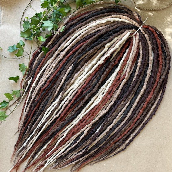 Custom Braid In Synthetic Dreads SE DE, Natural Look Temporary Dreadlock Extensions, White to Black Crochet Faux Locs