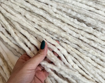 Weiß blonde Dreadlock Erweiterungen doppel oder einseitig, Synthetische keltische Dreads DE SE, Natural look platinblonde gehäkelte faux locs DPWH
