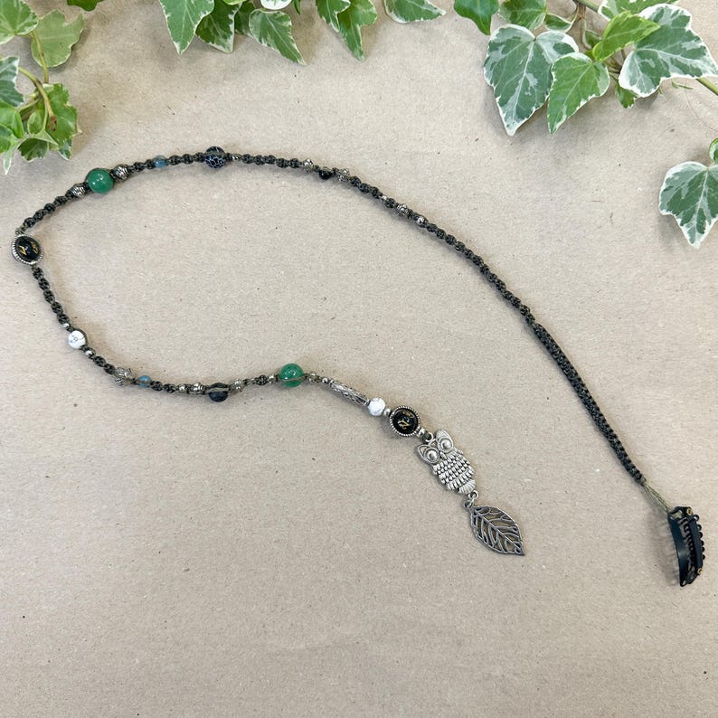 Boho Hair Wrap for Dreads and Braids, Handmade Macrame Loc Jewelry, Hippie Dreadlock Accessories