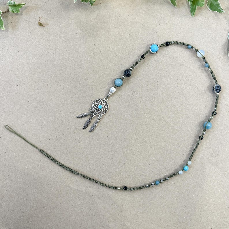 Boho Hair Wrap for Dreads and Braids, Handmade Macrame Loc Jewelry, Hippie Dreadlock Accessories