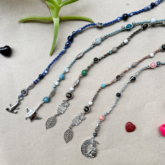 Macrame Hairwrap, Boho Hair Accessories, Macrame Dreadlock Extensions, Dreadwrap, Dreadlock Jewelry, Gemstone hair wrap, Dreads accessories