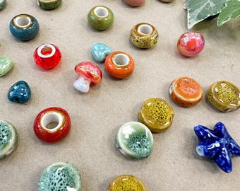 Set of Loc Jewelry, Large Ceramic Beads for Natural or Synthetic Dreadlocks, Colorful Dread Accessories