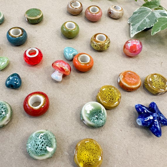 Set of Loc Jewelry, Large Ceramic Beads for Natural or Synthetic Dreadlocks, Colorful Dread Accessories