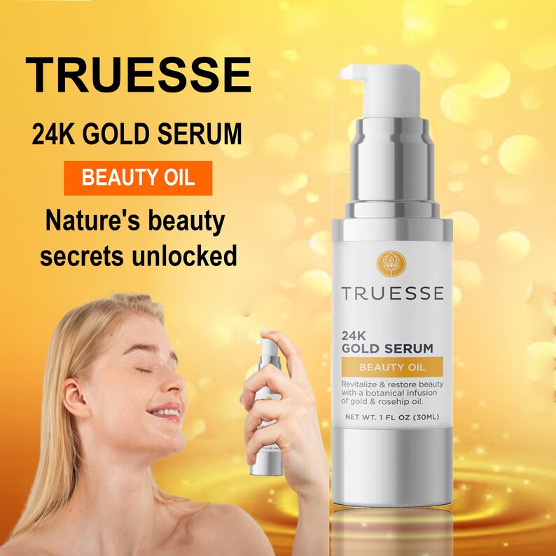 Truesse Ayurvedic 24K GOLD SERUM - Unveils Smoother, Brighter, Silkier Skin Anti-Aging Serum - Face Serum for Women image 5