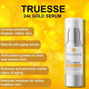 Truesse Ayurvedic 24K GOLD SERUM - Unveils Smoother, Brighter, Silkier Skin Anti-Aging Serum - Face Serum for Women image 6