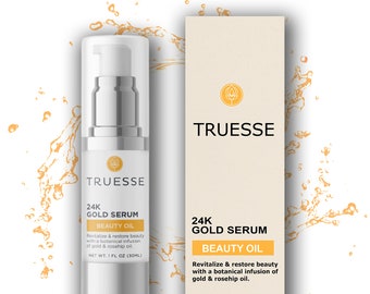 Truesse Ayurvedic 24K GOLD SERUM - Unveils Smoother, Brighter, Silkier Skin Anti-Aging Serum - Face Serum for Women
