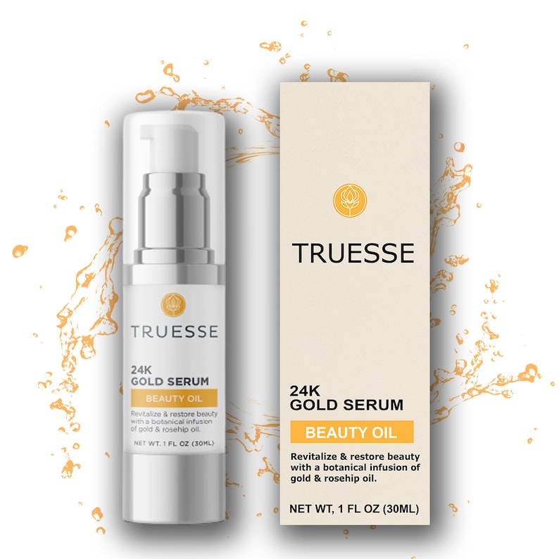 Truesse Ayurvedic 24K GOLD SERUM - Unveils Smoother, Brighter, Silkier Skin Anti-Aging Serum - Face Serum for Women image 1