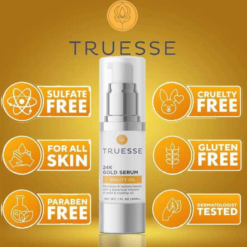 Truesse Ayurvedic 24K GOLD SERUM - Unveils Smoother, Brighter, Silkier Skin Anti-Aging Serum - Face Serum for Women image 4