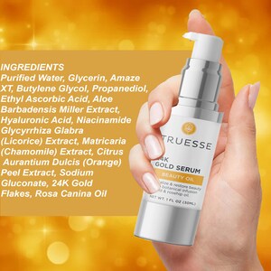 Truesse Ayurvedic 24K GOLD SERUM - Unveils Smoother, Brighter, Silkier Skin Anti-Aging Serum - Face Serum for Women image 7