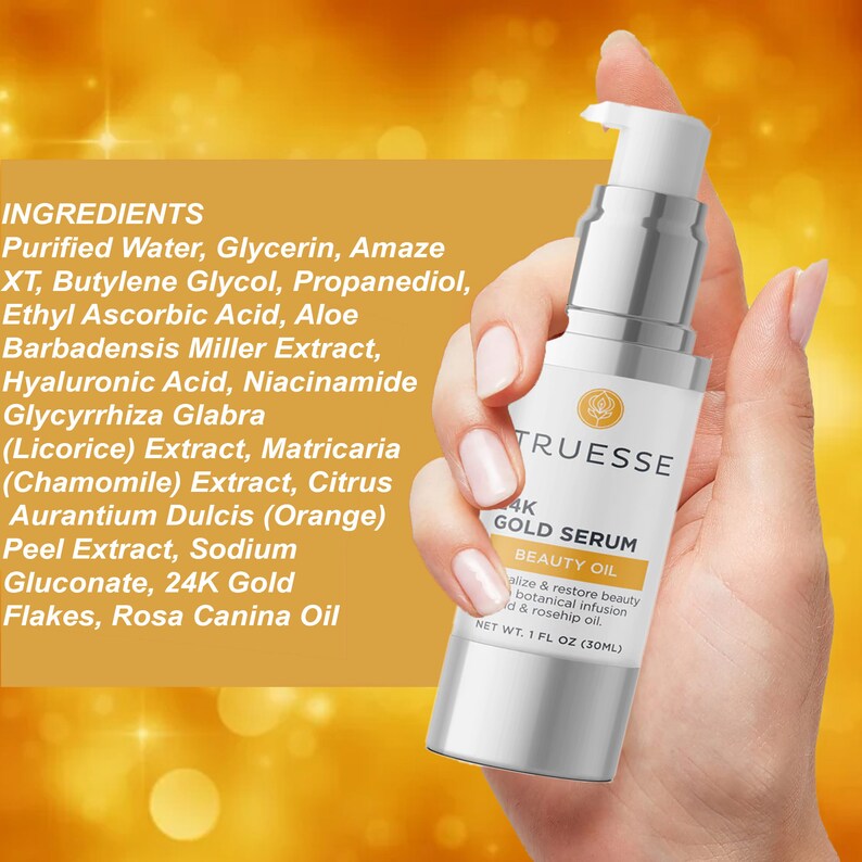 Truesse Ayurvedic 24K GOLD SERUM - Unveils Smoother, Brighter, Silkier Skin Anti-Aging Serum - Face Serum for Women image 7