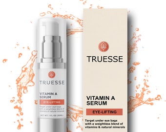 Truesse Ayurvedic VITAMIN A SERUM – Natural Retinol for Firm Bright Skin - Reduces Under Eye Bags – Hyaluronic Acid for Hydration