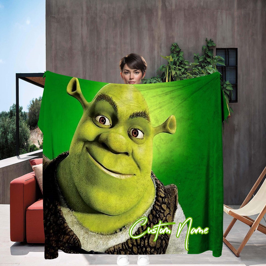 Handmade Blanket Shrek Custom Name Blanket Throw Blanket Christmas Gift
