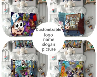 Personalized Name Chibiverse Duvet Cover Set Children Room Quilt cover Bedding Set Pillowcase Home Decor Comfortable Gift for Friends.