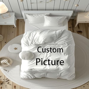 Personalized Name Duvet Cover Set One Piece Children Room Quilt cover Bedding Set Pillowcase Home Decor Comfortable Gift for Friends. Custom Picture