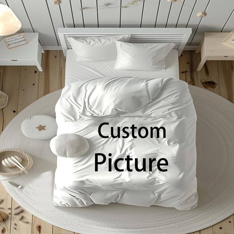 Personalized Name Duvet Cover Set One Piece Children Room Quilt cover Bedding Set Pillowcase Home Decor Comfortable Gift for Friends. Custom Picture