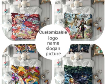 Personalized Name Alice Duvet Cover Set Children Room Quilt cover Bedding Set Pillowcase Home Decor Comfortable Gift for Friends.